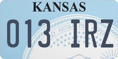 KS license plate 013IRZ