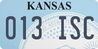 KS license plate 013ISC