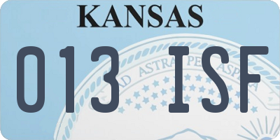 KS license plate 013ISF