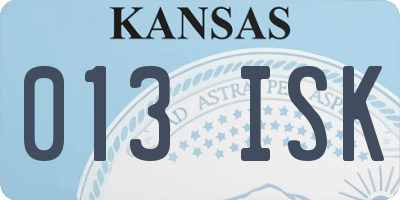 KS license plate 013ISK