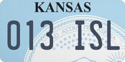 KS license plate 013ISL