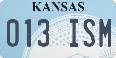 KS license plate 013ISM