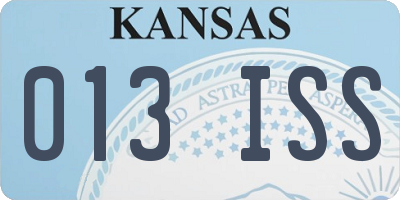 KS license plate 013ISS
