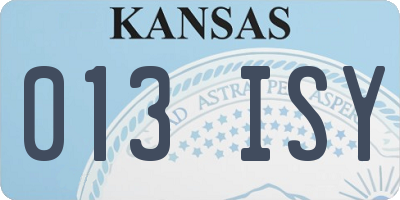 KS license plate 013ISY