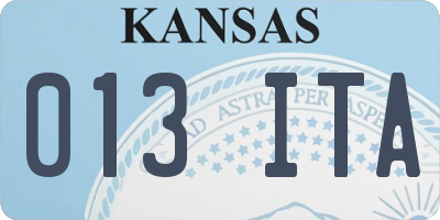KS license plate 013ITA