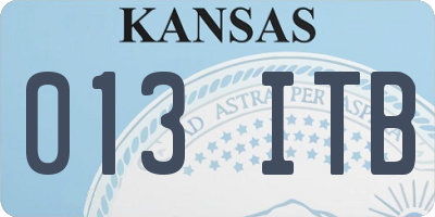 KS license plate 013ITB