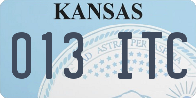 KS license plate 013ITC