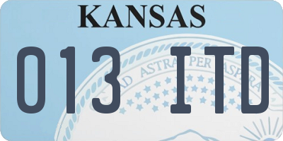 KS license plate 013ITD