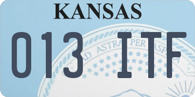KS license plate 013ITF