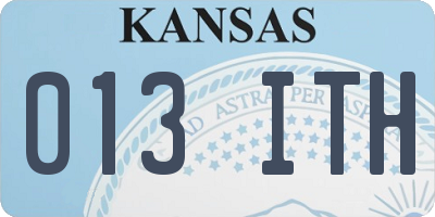 KS license plate 013ITH