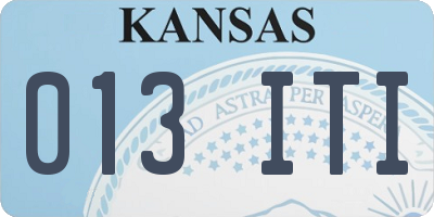 KS license plate 013ITI