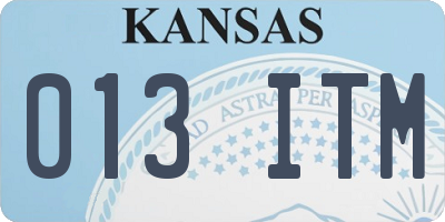KS license plate 013ITM
