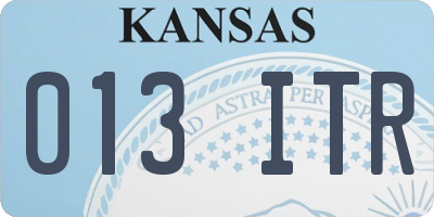 KS license plate 013ITR