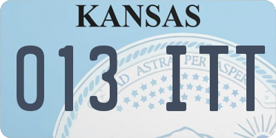 KS license plate 013ITT