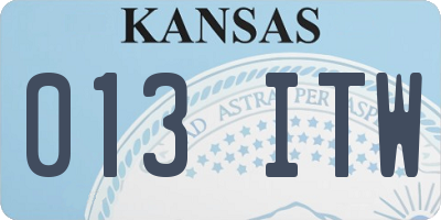 KS license plate 013ITW