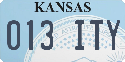 KS license plate 013ITY