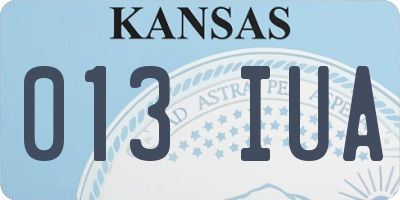 KS license plate 013IUA