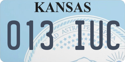 KS license plate 013IUC