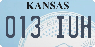 KS license plate 013IUH