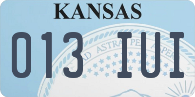 KS license plate 013IUI