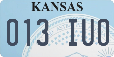 KS license plate 013IUO
