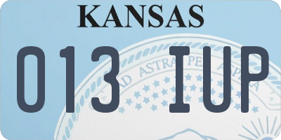 KS license plate 013IUP