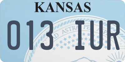 KS license plate 013IUR