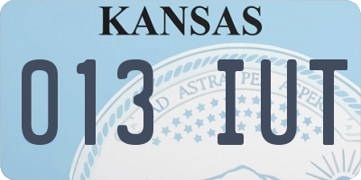 KS license plate 013IUT