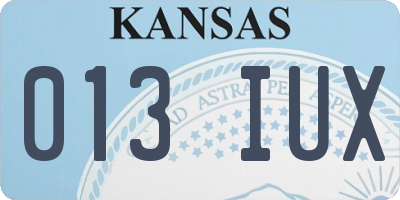 KS license plate 013IUX