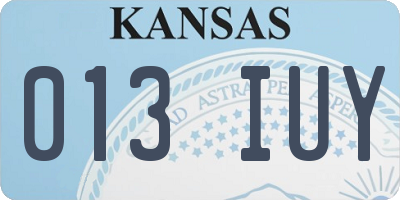 KS license plate 013IUY