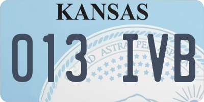 KS license plate 013IVB
