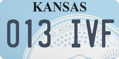 KS license plate 013IVF