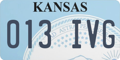 KS license plate 013IVG