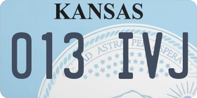 KS license plate 013IVJ