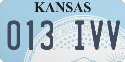 KS license plate 013IVV