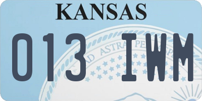 KS license plate 013IWM