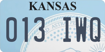 KS license plate 013IWQ