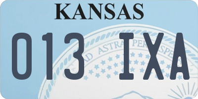 KS license plate 013IXA