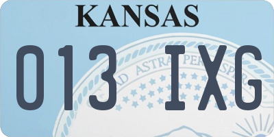 KS license plate 013IXG