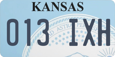 KS license plate 013IXH