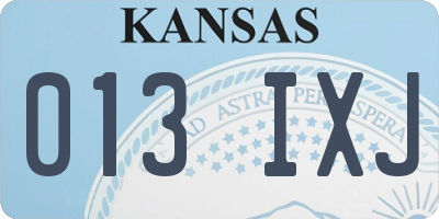 KS license plate 013IXJ