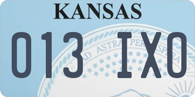 KS license plate 013IXO