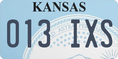 KS license plate 013IXS