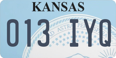 KS license plate 013IYQ