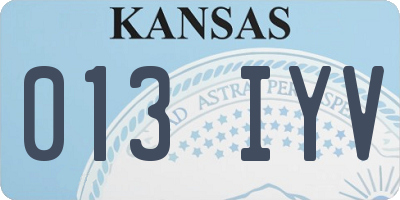 KS license plate 013IYV
