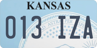 KS license plate 013IZA