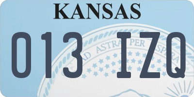 KS license plate 013IZQ