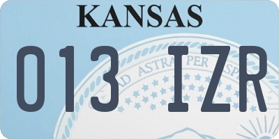 KS license plate 013IZR