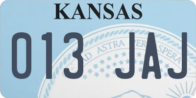 KS license plate 013JAJ
