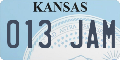 KS license plate 013JAM